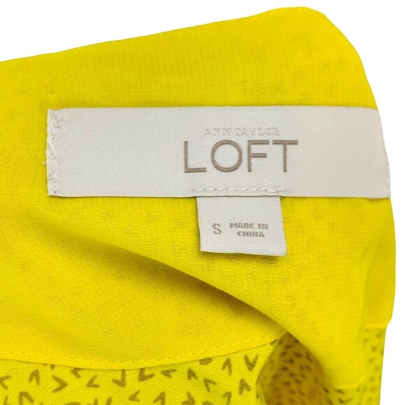 Ann Taylor LOFT Womens Top Sleeveless Shell Yellow Printed Size Small S - Picture 8 of 10